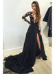 Sheath/Column Bateau Court Train Chiffon Prom Formal Evening Dress with Lace