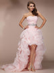 A-Line/Princess Sweetheart Asymmetrical Organza Sleeveless Prom Evening Dress with Beading