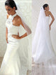 Trumpet/Mermaid Halter Sweep/Brush Train Sleeveless Satin Bridal Gown