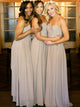 A-Line/Princess Sweetheart Chiffon Floor Length Sleeveless Bridesmaid Dress