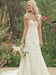 Trumpet/Mermaid V-neck Sweep/Brush Train Sleeveless Wedding Dress